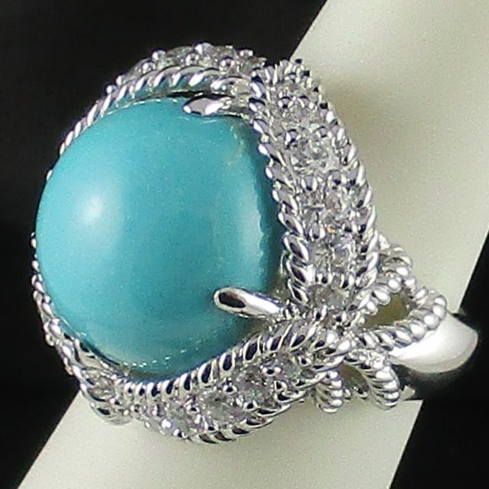 Xavier Turquoise Roped "Retro Collection" Ring - Picture 4 of 7